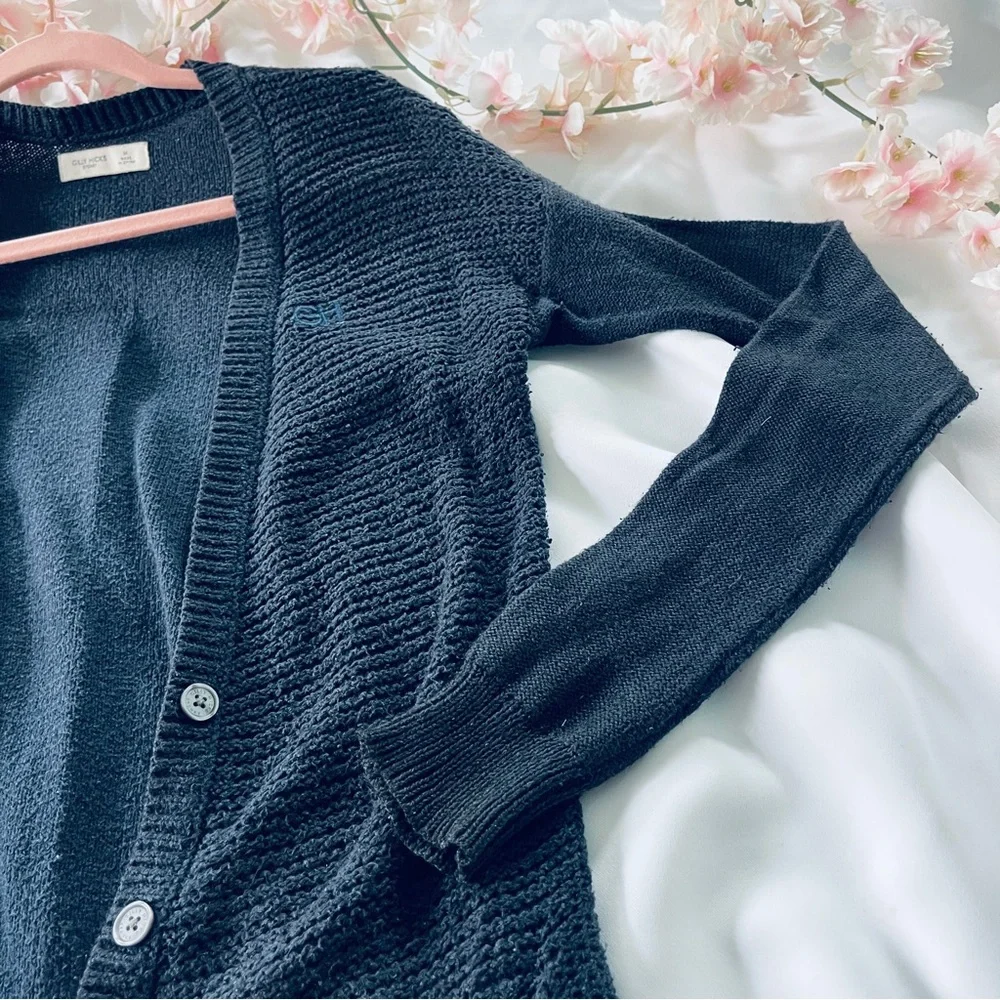 Gilly Hicks • Women's Black Button Front Sweater - Picture 4 of 7